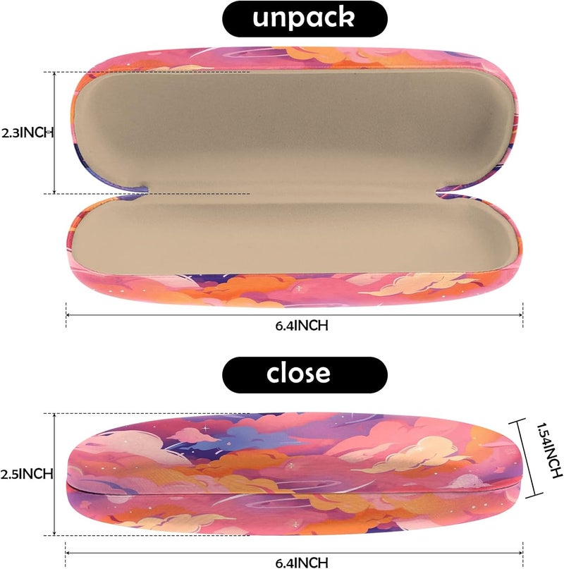 Cabreche Glasses Case Hard Shell Eyeglass Portable Glasses Eyeglasses Holder Box with Cleaning Cloth Women Girls Men Cute - Image 2